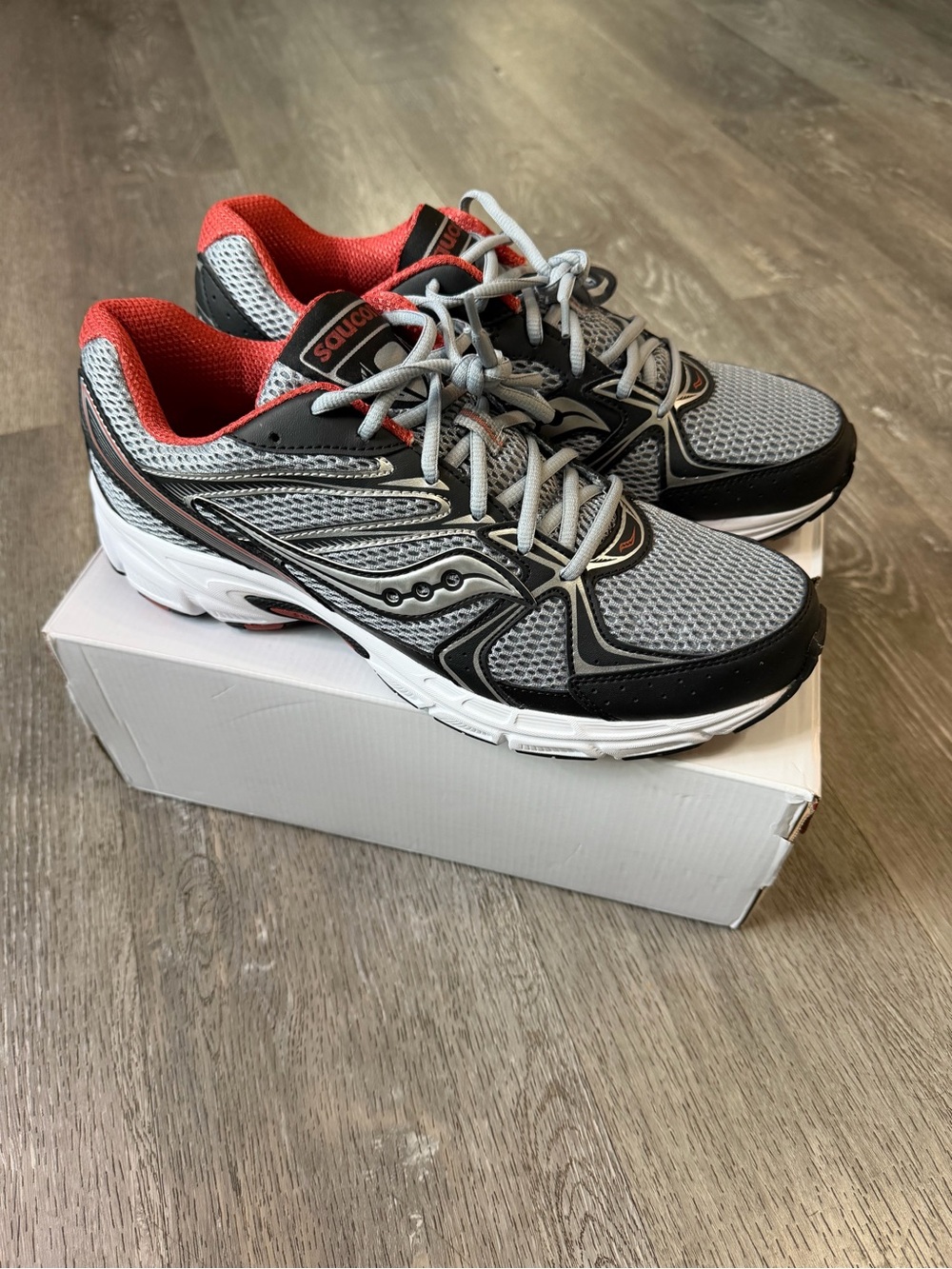 Saucony Men's Athletic Running Shoes - Gray, Black & Red